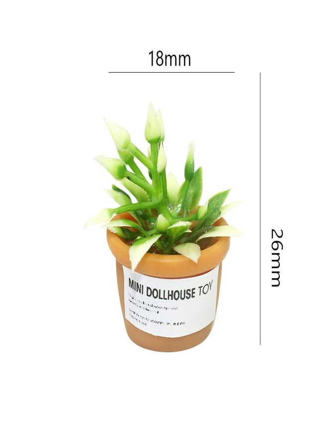 Lynkaye Mini House Decoration Plant Pots Miniature Green Potted Bonsai Models Decor,1:12 Miniature Plant - Image 2